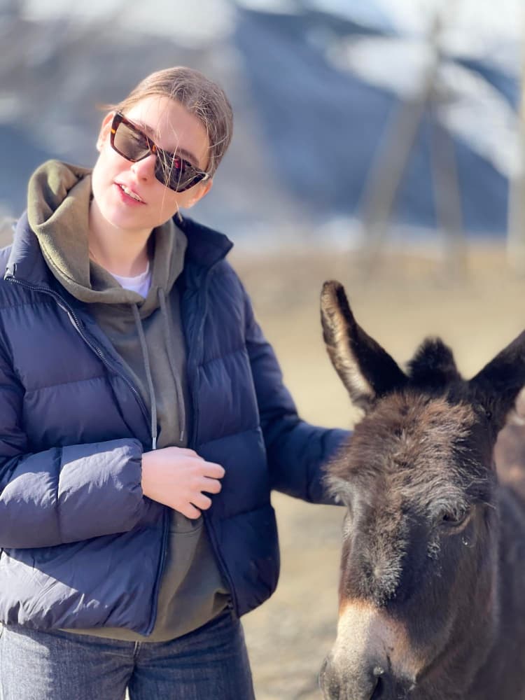 Person with donkey